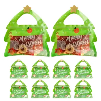 10шт Коледен Подаръчен Пакет Бъдни вечер Чанта Бонбони Украсени с Чанта Детска Чанта-Тоут Коледно Дърво Подарък Пакет