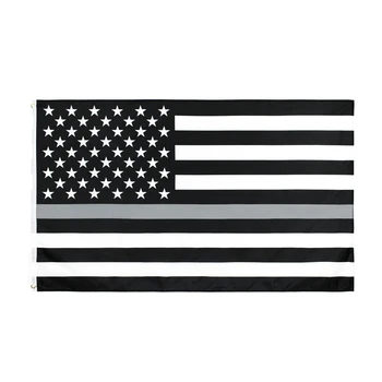 90x150 см тънък сив флаг на служителите на правоохранителните органи на Съединените американски Щати за украса
