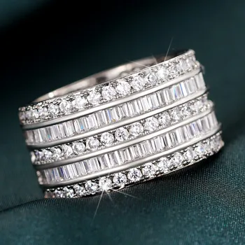 CAOSHI, Луксозно пенливи Широко пръстен, дамски модни декорации за партита с брилянтен цирконием, Прекрасни Стилни дамски аксесоари за гиперболы.