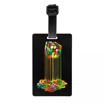 Багажни етикети Rainbow Abstraction Rubiks Cube, Обичай багажни етикети Rubix за учители по математика, Документ за самоличност с името за защита на личния живот