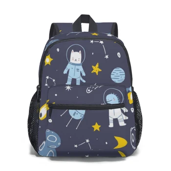 Детска чанта Сладък космос с животни, астронавтите, детска чанта за детска градина, раница за момчета и момичета 3-4-6 години