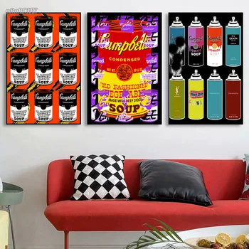 Кембъл s Soup Поп-графити върху платно, Постери и щампи Улични поп-картини за вашия интериор на хола, без рамка