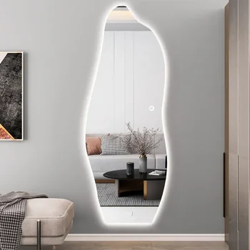 Модерна лампа Огледало, Луксозна всекидневна Естетически Творческа нарушения на сърдечния подвесное огледало за грим спалня espejo pared декорация на стени