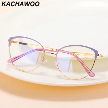 Очила със сини светофильтром Kachawoo за жени, компютърна метални рамки за очила 