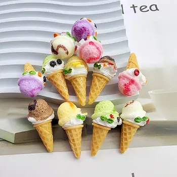100шт Смола 3D Сладолед за Десерт Имитация на Кабошона Храни Художествени аксесоари Бижута Мини Декорация на Подаръци-Аксесоари за куклата Къща