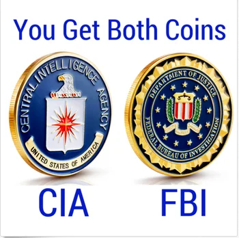 2 бр./лот, Лот ОТ 2-Федералното бюро-разследване-ФБР и ЦРУ-Challenge-Coin-Lot