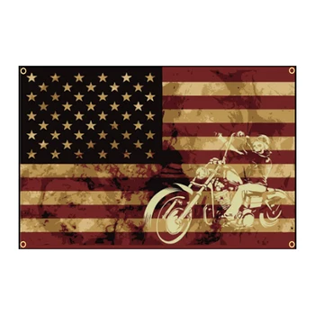 90x150 см 60x90 см Знаме Пират на Американски мотоциклет Череп Персонализирани Банери