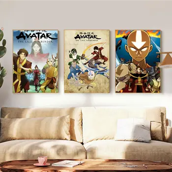 Аватар Последният Покоритель на Въздуха Aang Класически плакат аниме Ретро интериор за бар, кафене, домашен декор