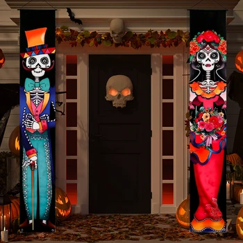 Знак за парти в чест на Мексиканския Ден на мъртвите, декоративен подпори за Хелоуин, добре дошли знаци, подвесная знак за парти на открито