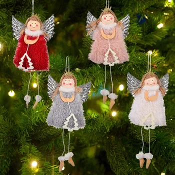 Коледен декор, Висулка във формата на кукла-ангел, Украса за окачване на дърво, Коледна кукла, Окачен Ангел-декорация за врата в дървото, Здрав стенен декор