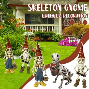 Костите и кучета, Градински скелета, Скулптура градински гноми, фигури от смола за декорация на Дома, на двора, на тревата, на верандата на Хелоуин