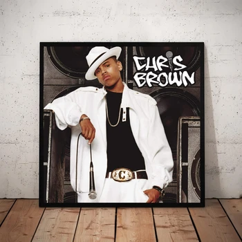 Крис Браун, Крис Браун, корица на музикален албум, плакати, печат върху платно, декорация на дома, стенни живопис (без рамка)
