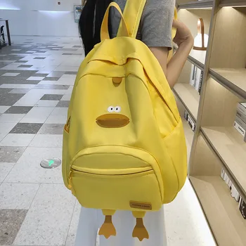 Нова раница с анимационни патица, скъпа Дизайнерска чанта за врата колеж, Универсална училищна чанта за момичета Корейски съобщение