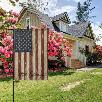 Патриотичен Градински флаг Old Glory, Ретро американски флаг, Градински флаг, Двупосочен знаме, Флаг за украса на улиците, Флаг на вътрешния двор