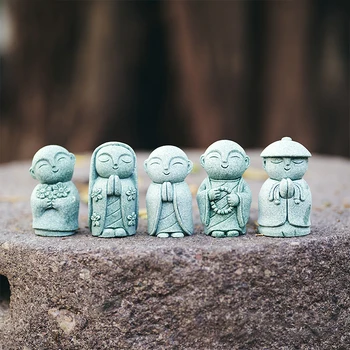 Прекрасна декорация от Синьо пясъчник Майтрейя, Статуи на Буда, Градината Мини-украшение, Японски украса за дома, занаяти, Фигурки и миниатюри