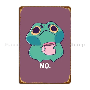 Стикери с надпис Frog Says No Metal в знак на кръчма и кино с ретро-тенекиен табела