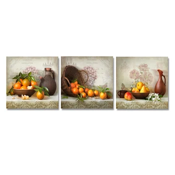 Художествена боядисване стени кухня Класически натюрморт с портокали Фотоплакаты Печат върху платно Декорация на дома, без рамка