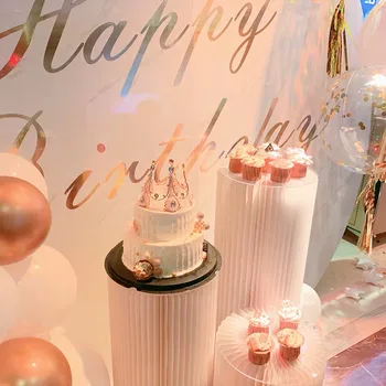 Бяла Вертикална поставка за торта, Десерт маса, Украса зона поздрави за сватба, украса за парти по случай рожден Ден, украса за Рамадана