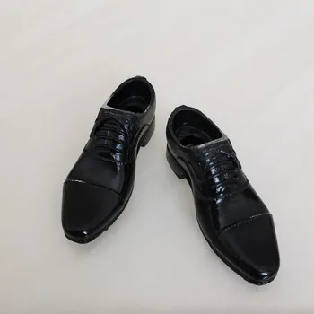 Модел черни кожени обувки в мащаб Tbleague 1/6 за 12-инчов фигурки войник-мъжки Кукла Играчка