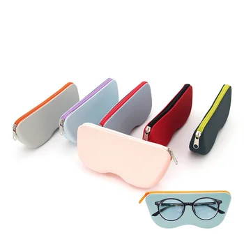 Нова силиконова чанта за очила, Слънчеви очила, Косметичка за съхранение на монети, водоустойчив здрава чанта с цип за жените, аксесоари за очила за пътуване