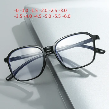 -1,0 1,5 2,0 - 6,0 Очила За Късогледство С Черна Тапицерия, Мъжки И Женски Прозрачни Очила По Рецепта, Студентски Очила За Късогледство