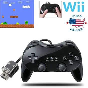 1/2 бр. Нов кабелен класически контролер, геймпад, игри и джойстик за конзолата Wii Classic от Второ поколение
