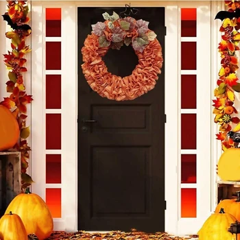 1 бр. Есенни венци, тиква венец на Деня на благодарността, за входната врата на фермерска къща, с декор от кленов листа