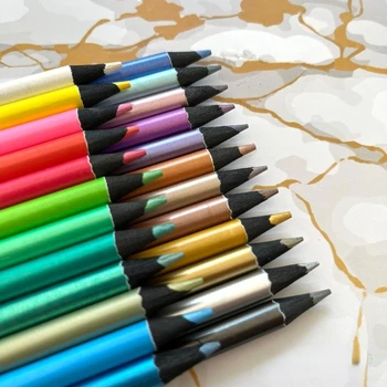 1 кутия 24 Цветни Метални Цветни Молив, не са Черни Моливи За Рисуване, Предварително Заточенные, Различни Цветове, Дървени Моливи За Рисуване
