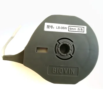 10 БР 6 мм*8 м Чернильная Лента BIOVIN Касетъчни Ленти За Етикети LS-06Y/W Бяло-Жълти Стикери За Електронна Машина За Нанасяне на Надписи S650 S700E