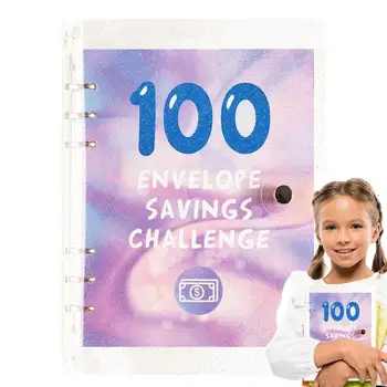 100 пликове за спестяване на пари, за многократна употреба финансов агент, Следене на бюджет, Бюджетна книга с отрывными листа, водоустойчив Бюджет