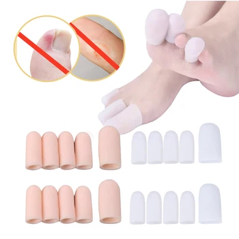 10шт силиконови гелевых накладки на пръсти, за защита на мазоли, Анестетичен гел за пръсти, туба за масаж на палеца на крака, стелки за масаж на палеца на крака.