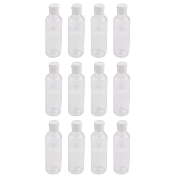 12 прозрачни пластмасови бутилки от 100 мл, козметичен контейнер за шампоан, лосион за пътуване