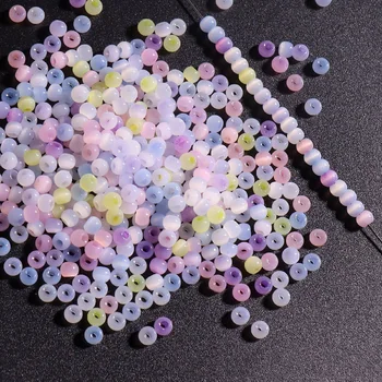 130 бр 4 мм Стъклени перли с кръгла форма, Изчислителни мъниста Свободни Распорные Мъниста за бижута направи си САМ Окачване Гривна Колие Аксесоари