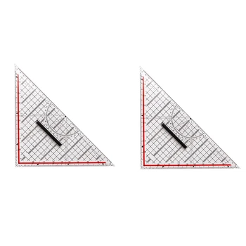 2 елемента Триъгълна линийка за чертане 30 см Мултифункционална линия за рисуване с писалка Транспортир Измервателна линия Канцеларски материали