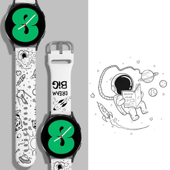 20 мм/22 мм и Каишка За Samsung Galaxy watch 4 /classic 46 мм 42 мм S3 Печат Силиконов маншет galaxy watch active 2 40 мм 44 мм