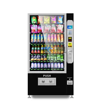 2023 24-Часова Вендинг машина с монетоприемником за храни и напитки Автоматични Вендинг автомат за закуски и напитки с докосване на екрана