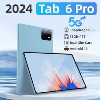 2024 Оригинален Tablet PC Pad 6 Pro Snapdragon 888 Световната версия на Android 13 10000 ма RAM, 16 GB ROM 1 TB 5G 4K HD Екран WIFI Mi