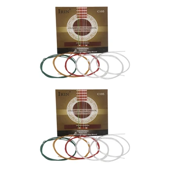 2X Китарните струни KRUSU C105 Rainbow с найлонови сърцевина и намоткой от медна сплав с цветен покритие за класическа китара акустична