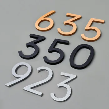 3D Стикер с номера на къщата, Самозалепващи цифри 0-9, Врата табела, на улицата пощенска кутия, апартамент, номер на хотелска стая, адрес, домашен декор