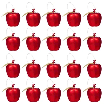4 см Червени Златни Ябълки Коледно Дърво Висящи Висулки Плодов Украшение Коледа Коледна украса