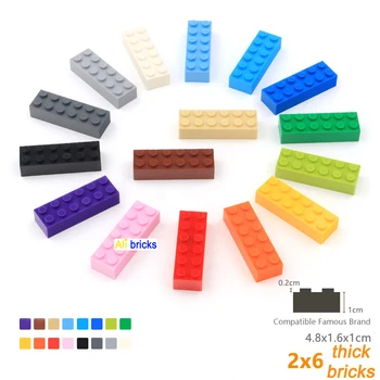 5 бр./лот САМ Блокове Строителни Тухли с Дебелина 2X6 Технология Монтаж на Строителни Играчки за Деца Размер е Съвместим С Марката