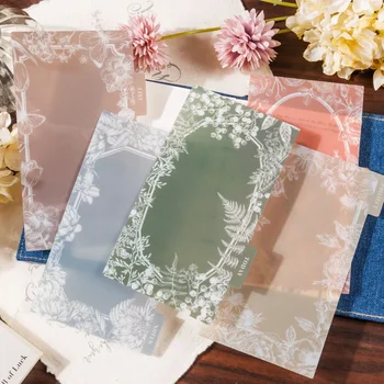 5 парчета хартия от PET материал, художествени и минималистичные линия, изкусната работа с цветя, хартия-основа за украса на манши, 4 стила