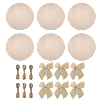 6 бр. дървени кръгове diy, неоконченный дървена парче, кръгли дървени дискове, кръгли дървени стърготини