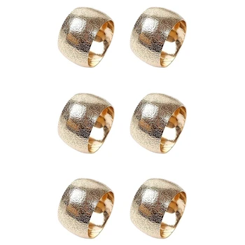 6 БР. Златни метални пръстени за салфетки Елегантни сватбени пръстени-държачи за хартиени кърпички, идеални за декориране на масата, тържества, партита