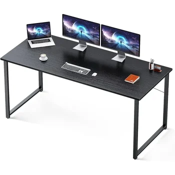 63-инчов компютърен маса, модерен прост бюро за домашния офис, безплатен мебели за игрални маси BlackFreight