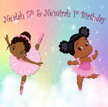 6x6ft Персонални Африканска Момиче Балерина от Балет Baby Shower Happy Birthday Потребителски Фон За Снимки Винил 180 сантиметра х 180 сантиметра