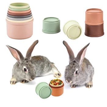 8шт Чаши за зайци, Многоцветни за многократна употреба играчки-зайчета с различни размери, безопасни пластмасови играчки-гнезда за дребни животни