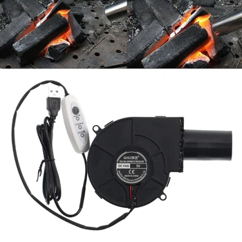 9733 5V USB Мини вентилатор Отоплителна печка на Улицата вентилатор за барбекю на дърва С регулируема скорост на Вентилатора за барбекю с възможност за регулиране на скоростта на 97 мм на Директна доставка