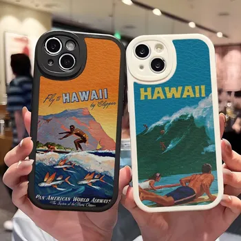 Aloha Beach Life Хавай Калъф За Телефон Apple Iphone 12 Pro Max 11 14 13 Mini X Xr Xs 7 6 8 Puls Se Силиконов Калъф От Овча Кожа