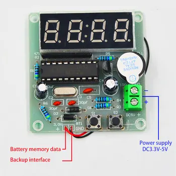 AT89C2051 Цифрови 4-битови електронни часовници, Определени за електронното производство DIY Комплект модул за Обучение комплект за Arduino